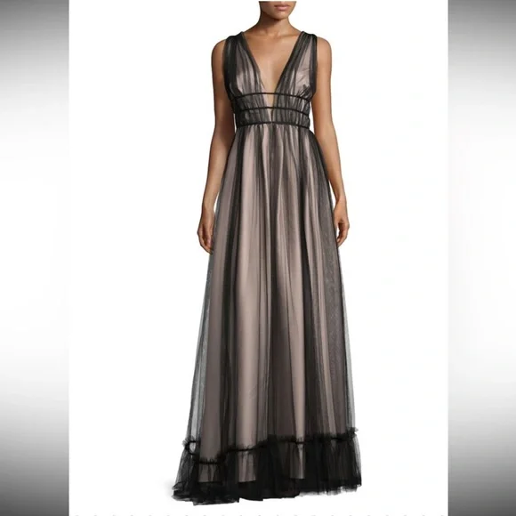 ZAC POSEN Ruth Sleeveless Plunging dress | gown - Picture 2 of 10